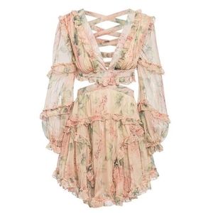 Floral midi dress long sleeve